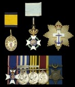 The Baronet’s Badge and M.V.O. group of eight awarded to Rear-Admiral Sir Charles Graves-Sawle, Bt., Royal Navy,...
