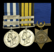The unusual and rare campaign group of three awarded to Captain J. N. Lalor, Royal Marine Light Infantry and Niger...