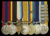 The rare Dongola 1896 campaign D.C.M. group of seven awarded to Captain Frederick Jenvey, Royal Marine...