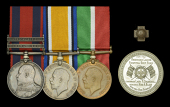 The rare Transport Medal group of three awarded to 1st Class Engineer W. J. Barrett, Mercantile Marine, who served...
