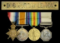 The important Polar Medal group of four awarded to Fleet Surgeon G. M. Levick, Royal Navy, who served in the...