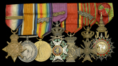 The rare and important Great War armoured train operations group of seven awarded to Captain A. S. Littlejohns,...