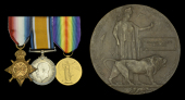 The Great War group of three awarded to Captain C. B. Partridge, Royal Marine Light Infantry, who was killed in...