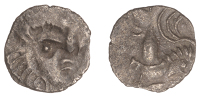 Continental Iron Age, ARMORICA, Coriosolites, billon Quarter-Stater, head of sun-god right, rev. stylised horse...