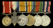 The rare Great War S.G.M. group of six awarded to Canon R. J. P. Peyton-Burbery, Chaplain, Royal Navy, for his...