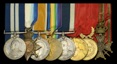 The unique Great War D.S.M. group of eight awarded to Lieutenant C. A. Pearce, Royal Marines, for service in Serbia...