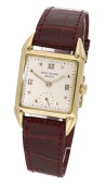 Patek Philippe. A gold square wristwatch, Ref. 2411, circa 1950.
Movement: manual winding, 18 jewels, no....