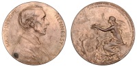 Mauritius, Sir John Pope-Hennessy, 1888 [struck 1890], a bronze medal by L.-O. Roty, bust right, rev....