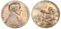 Mauritius, Sir John Pope-Hennessy, 1888 [struck 1890], a bronze medal by L.-O. Roty, bust right, rev....