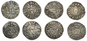 Edward I, Pennies (9), class Ic, London, 1.39g/12h; class IIId, Lincoln, 1.35g/12h; class IIIe (2), Newcastle,...