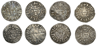 Edward I, Pennies (9), class Ic, London, 1.39g/12h; class IIId, Lincoln, 1.35g/12h; class IIIe (2), Newcastle,...