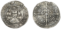 Edward III, Pre-Treaty series, Groat, series C, London, reads d g, all arches fleured, 4.48g/4h (LAL 27; N 1147; S...
