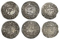 Henry VIII, First coinage, Halfgroats (3), Canterbury (Abp Warham), mm. martlet, wa above shield, 1.50g/4h; York...