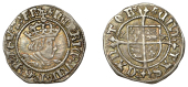 Henry VIII, Second coinage, Halfgroat, Canterbury, Abp Warham, mm. Warham’s mark, wa by shield, 1.19g/12h (Whitton...
