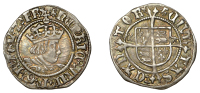 Henry VIII, Second coinage, Halfgroat, Canterbury, Abp Warham, mm. Warham’s mark, wa by shield, 1.19g/12h (Whitton...