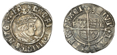 Henry VIII, Second coinage, Halfgroat, York, Abp Lee, mm. key, el by shield, 1.29g/8h (Whitton (iii); N 1807; S...