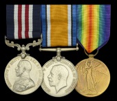The rare Great War M.M. battle of the Somme ‘Logeast Wood’ group of three awarded to Lieutenant H. H. Jarman,...