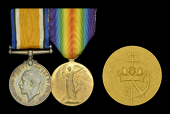 The Great War pair awarded to Surgeon-Lieutenant Commander W. H. King, Royal Navy, a Haslar Gold Medallist who...