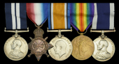 The fine Great War Q-ship action D.S.M. group of five awarded to Chief Petty Officer W. E. Swanson, Royal Navy, who...