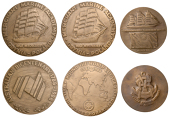 Poland, Merchant Marine Academy Gdynia, 1982, a bronze medal, Dar Młodzieży sailing right, flag below, rev. emblem...