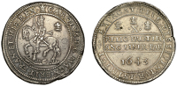 Charles I, Oxford mint, Half-Pound, 1643, mm. plume (with bands) on obv. only, 60.04g/4h (Morr. A-1; SCBI Brooker...