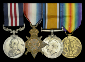 The Great War M.M. group of four awarded to Petty Officer J. Pyrah, Royal Naval Volunteer Reserve, attached Hood...