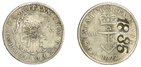 British Colonies, George IV, Anchor Money, Eighth-Dollar, 1822, rev. countermaked ‘1835’ (cf. KM. 2). Fair,...