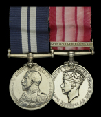 The extremely rare inter-war Palestine D.S.M. pair awarded to Stoker Petty Officer H. J. Shorter, Royal Navy, a...