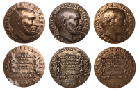 France, Victor Schoelcher and the Abolition of Slavery, undated, a silver medal by K.-J. Longuet, head right, rev....