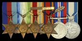 The emotive Second War King’s Commendation and Lloyd’s Medal for Bravery group of six awarded to Chief Officer...