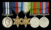 The Second War submariner’s D.S.M. group of five awarded to Engine Room Artificer A. J. Cooper, Royal Navy, who...