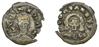 Axumite Coinage, Ella Gabaz (550s-60s), facing crowned and draped bust, rev. voided cross beneath distyle style,...