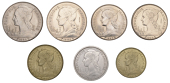 Réunion, Specimen Set, 1964, comprising 100, 50, 20, 10, and 1 Franc by George Bazor, Paris (KM. SS1); Essai 100...