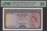 Board of Commissioners of Currency Malaya and British Borneo, $100, 21 March 1953, serial number A/1 568653, Taylor...