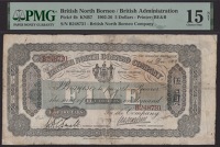 British North Borneo Company, $5, 1 December 1922, serial number B248731, Smelt and Dunn printed signatures,...