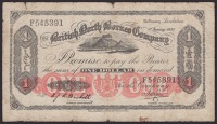 British North Borneo Company, $1, 1 January 1930, serial number F545391, Beckett and Rose signatures, about fine and...