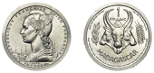 Madagascar, French Colonial Period (1896-1960), Essai Piedfort Franc, 1948, Paris, 2.55g (Lec. 95; KM. PE1). As...