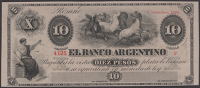 El Banco Argentino, remainder 10 Pesos, 1 October 1866, serial number F4125, uncirculated
Pick S1527r	 £100-£150