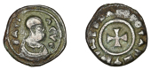 Axumite Coinage, Anonymous (time of Ezanas), Æ unit, baci λeyx, draped bust, rev. small cross, legend around,...