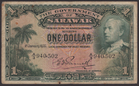 Government of Sarawak, $1, 1 January 1935, serial number A/3 940502, Parnell signature, original good fine
BNB...