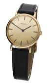 Patek Philippe. A gold wristwatch with textured dial, Ref. 3538, circa 1972.  Movement: cal. 23-300PM, manual...