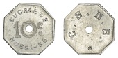 Madagascar, Nossi-Bé Sugar Company, 10 Cents, undated (1900-1928), sucriere nossi-bé, 10c at centre, rev. c.s.n.b....