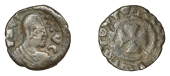 Axumite Coinage, Anonymous (time of Ezanas), Æ half unit, baci λeyx, draped bust, rev. small cross, legend around,...