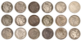 Miscellaneous, MAURITIUS, Victoria, 10 Cents (18), 1877h (2), 1878 (2), 1883 (2), 1886 (2), 1889h (3), 1897 (7) (KM....