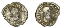Axumite Coinage, Ousanas I (320s-340s), heavy silver Unit, draped bust right wearing diadem, pellet-in-crescent...