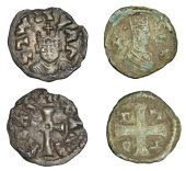 Axumite Coinage, Joel (580s-590s), Æ Units (2), facing draped bust, rev. Ge’ez legend around long cross with void...