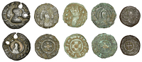 Axumite Coinage, Anonymous (time of Ezanas), Æ unit, baci λeyx, draped bust, rev. small cross, legend around,...