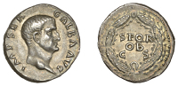Galba (68-69), Denarius, April 68-January 69, bare head right, imp ser galba avg around, rev. s p q r ob c s in...