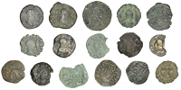 Axumite Coinage, Hethasa (c. 600-620s), Æ units (2), facing crowned bust, rev. cross within lozenge, 0.81g/12h...