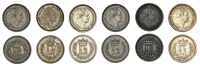 British, William IV, Threehalfpence (6), 1834, 1835 (2), 1835/4, 1836, 1837 (KM 719; S 3839) [6]. Varied state, the...